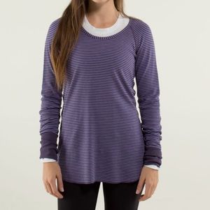 lululemon athletica Violet Striped Long Sleeve Top